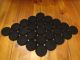 Primitive Wool Felt Penny Rug Candle Mat In Black,  Moss Green And Mustard Gold Primitives photo 1