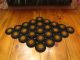 Primitive Wool Felt Penny Rug Candle Mat In Black,  Moss Green And Mustard Gold Primitives photo 3