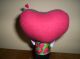 Primitive Wool Pin Cushion Make - Do Heart W/strawberries On Wooden Stand Primitives photo 2