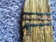 Primitive Hand Held Straw Broom Or Brush For Hearth Or Fireplace.  Curved Handle. Primitives photo 2