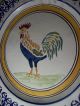 Country Rooster Majolica Charger Or Wall Plate W Spongeware American Folk Art Primitives photo 6
