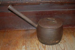 Antique 1880 ' S S & P,  Phila 5 Quart Lg Handled Covered Iron Pot Unusual photo