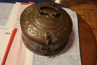 Rare Copper And Silver Hand Forged Keepsake Pot Or Safe photo
