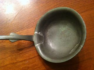Vintage Early 1900 ' S German Pewter Soup Ladle With Great Primitive Look photo