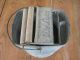Vintage Deluxe Brand Galvanized Mop Bucket With Handle And Wood Rollers Primitives photo 1