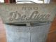 Vintage Deluxe Brand Galvanized Mop Bucket With Handle And Wood Rollers Primitives photo 5