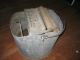 Vintage Deluxe Brand Galvanized Mop Bucket With Handle And Wood Rollers Primitives photo 6