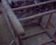 2 Old Primitive Ladder Back Mission Style Chairs Splint Reed Seat Milk Paint Primitives photo 9
