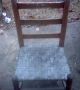 2 Old Primitive Ladder Back Mission Style Chairs Splint Reed Seat Milk Paint Primitives photo 1