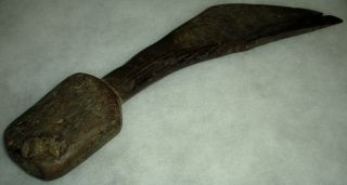 Antique 1700s Primitive Folk Art Burl Wood Tool Fid Knife Masher Pestel Vafo photo
