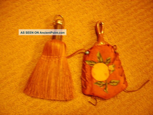 Two Primitive Whisk Brooms - One With Leather Cover Primitives photo