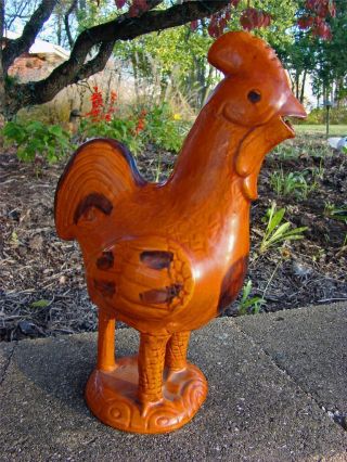 Ori - C1800 ' S Pennsylvania Art Pottery Large Redware Rooster Chicken photo