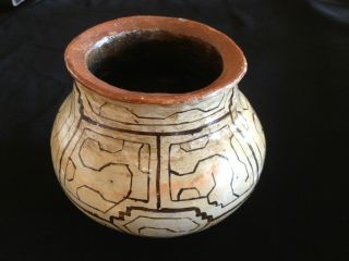 Amazonian Primitive Design Pot,  Small And Charming Handmade Pot. photo