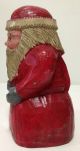 Red Large Painted Santa Claus Paper Mache Mold/sculpture Primitives photo 2