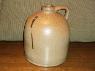 Antique Beehive Salt Glazed Crock Jug With Turkey Droppings 3 1/2 Gallon photo