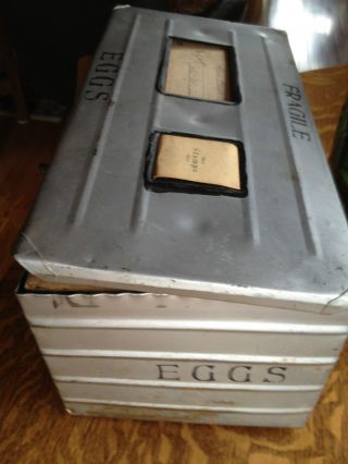 Antique 1920 ' S Metal Egg Carrying/shipping/crate/farm - 36 Eggs photo