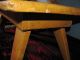 Antique Folky Primitive Wooden Mustard Paint Splay Leg Stool Bench Child Table Primitives photo 2