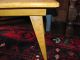 Antique Folky Primitive Wooden Mustard Paint Splay Leg Stool Bench Child Table Primitives photo 7