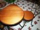 Miniature Victorian Iron & Oak Ice Cream Table With 2 Chairs Primitives photo 1