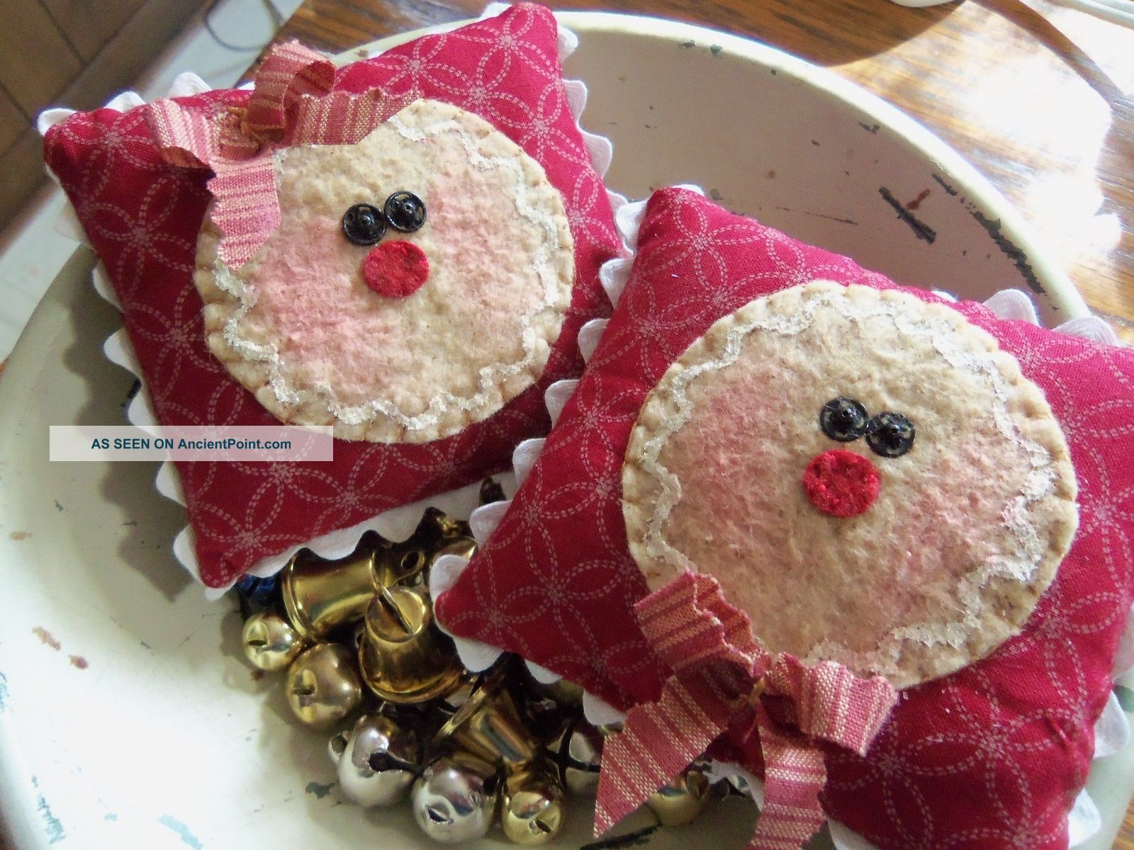 Primitive Bowl Fillers /tucks Christmas Gingerbread Mini Pillows Set/2 Primitives photo