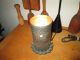 Primitive Punched Tin Metal Stars Fluted Base Early Lighting Electric Lamp Primitives photo 1