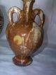 Antique Handmade Marbled Brown Glazed Indian? Pottery Minature Urn Vase Primitives photo 1