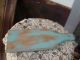 Vintage Inspired Wood Candle Board W/ Grungy Candle - - Robins Egg Blue Primitives photo 8