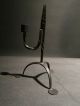 Repro Primitive Antique Rushlight Wrought Iron Candle Stand Lamp Forged Primitives photo 3