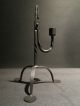 Repro Primitive Antique Rushlight Wrought Iron Candle Stand Lamp Forged Primitives photo 7
