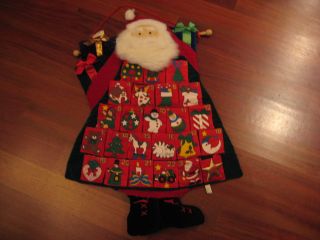 Santa Advent Calender Counting Down The Days Christmas W/pockets photo