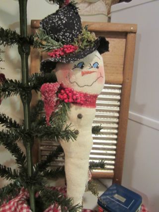 Old Primitive Icicle Snowman Ornament - Christmas photo