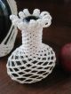 Set Of Two Antique Vintage Macrame Covered Bottles From New England Primitives photo 5