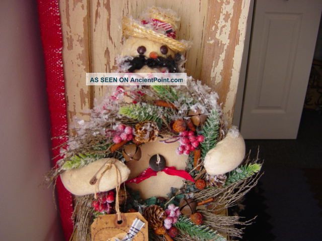 Primitive/country Style Hand Made Cowboy Snowman Primitives photo