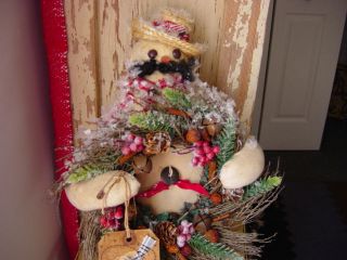 Primitive/country Style Hand Made Cowboy Snowman photo