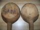 2 Primitive Hand Carved Wood Spoons / Ladle / Dipper Primitives photo 2