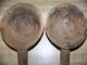 2 Primitive Hand Carved Wood Spoons / Ladle / Dipper Primitives photo 4