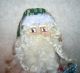 Primitive Christmas Santa Doll Ornie Vintage Woven Coverlet Red Green Holiday Primitives photo 2