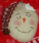 Primitive Sleepy Snow Man Sleeping Rusty Safety Pin Bell Bowl Fillers Set Of 3 Primitives photo 1
