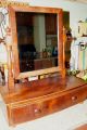 Antique Primitive Dresser Top Pivoting Mirror One Dovetail Drawer Stand Mirrors photo 1
