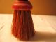 Rare Antique Whisk Broom Figural Painted Lady Red W/ Apron Handle Excellent Cond Primitives photo 2