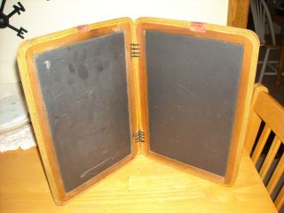 Antique Vintage School House Childs Double Slate Chalk Board Double Sided photo