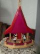 Vintage Wooden Toy Top - Santas Workshop - - Hand Crafted Spinning Top Primitives photo 6