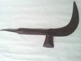 ※ 16 Th C Primitive Wrought Iron Knife Blacksmith Made Brush Axe Marked?? photo