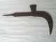 ※ 16 Th C Primitive Wrought Iron Knife Blacksmith Made Brush Axe Marked?? Primitives photo 2