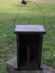 Primitive Reproduction Barn Lantern With Rusty Wire Handle - Revere Green Primitives photo 1
