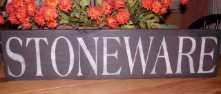 Hand Painted Primitive Wood Sign - Stoneware In Brown photo