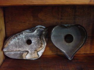Two Early 19c Folky Pa Cookie Cutters. . . .  Antique Primitive. .  Aafa photo