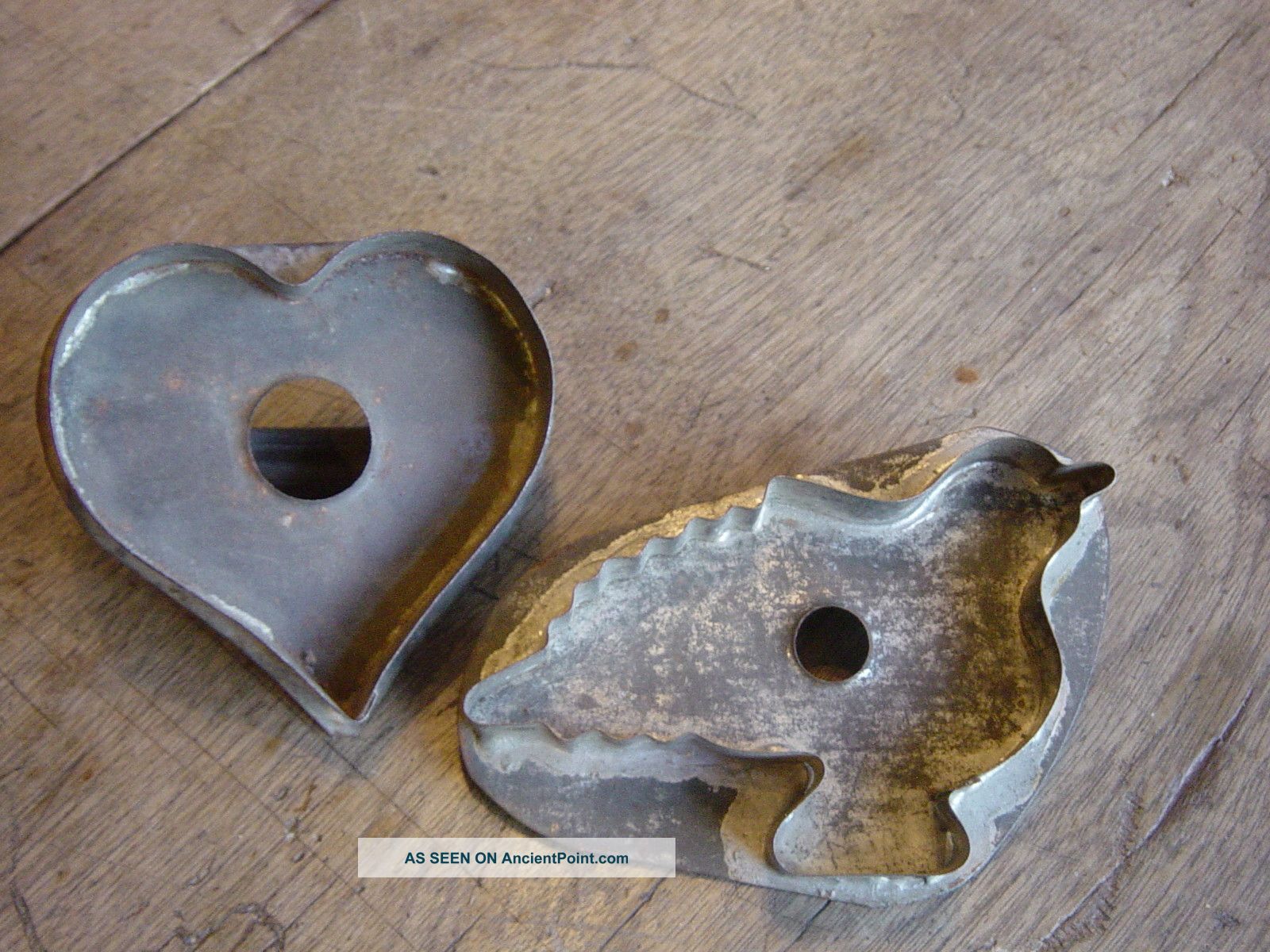 Two Early 19c Folky Pa Cookie Cutters. . . . Antique Primitive. . Aafa