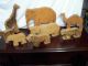 Large Noah ' S Ark Type Animals Made From Wood,  Elephant,  Tiger,  Lion,  Giraff,  Zebra Primitives photo 1