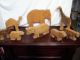 Large Noah ' S Ark Type Animals Made From Wood,  Elephant,  Tiger,  Lion,  Giraff,  Zebra Primitives photo 2
